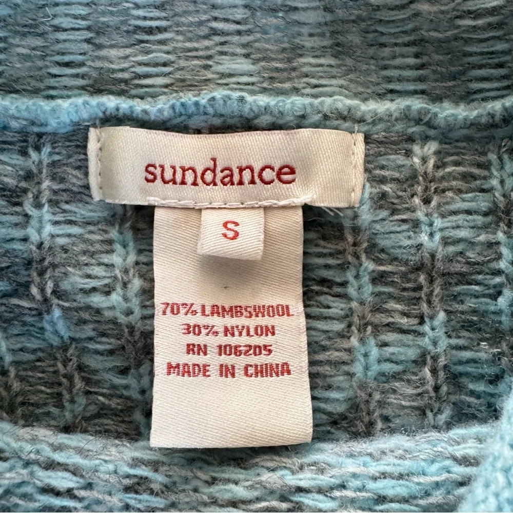 Sundance Wool Blend Blue and Gray Cowl Neck Sweater Size S
